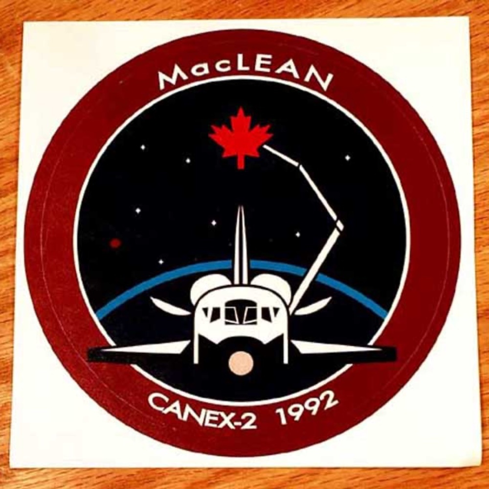 STEVE MacLEAN 1992 STS-52 CANEX-2 ASTRONAUT PERSONAL STICKER FOR MISSION STS-52,